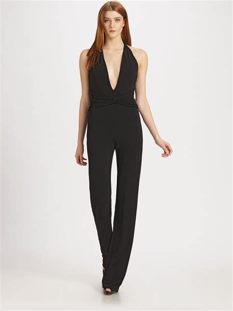 michael kors jumpsuit black gold|Michael Kors black jumpsuit halter.